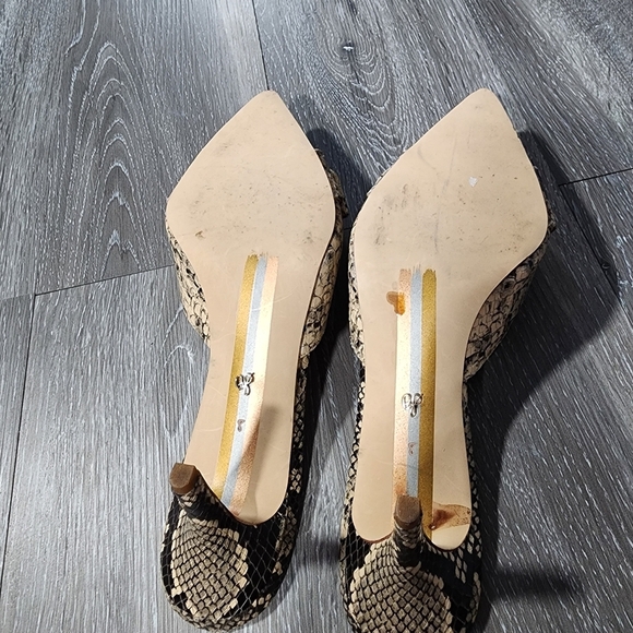 Sam Edelman Women's Snakeskin Mules - Black and Tan Janessa Size 8m - Picture 7 of 10